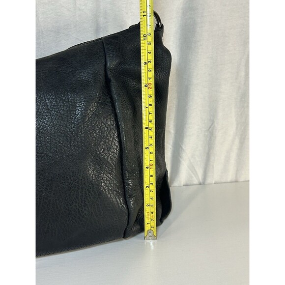 Ecco Black Pebbled Leather Hobo Shoulder Bag Vintage Y2K Genuine Cow Leather - Picture 3 of 10
